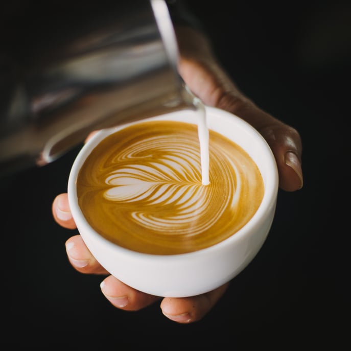 coffee latte art in coffee shop